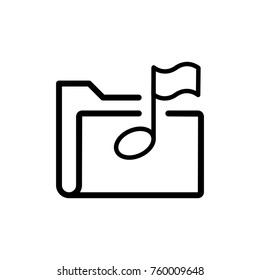 Folder line icon. High quality black outline logo for web site design and mobile apps. Vector illustration on a white background.