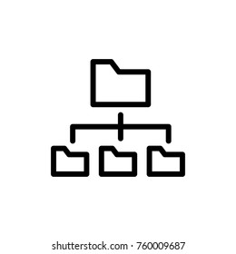 Folder line icon. High quality black outline logo for web site design and mobile apps. Vector illustration on a white background.