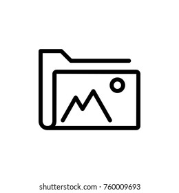 Folder line icon. High quality black outline logo for web site design and mobile apps. Vector illustration on a white background.