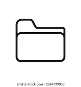 Folder line icon isolated on white background. Black flat thin icon on modern outline style. Linear symbol and editable stroke. Simple and pixel perfect stroke vector illustration. 