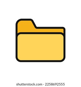 Folder line icon isolated on white background. Black flat thin icon on modern outline style. Linear symbol and editable stroke. Simple and pixel perfect stroke vector illustration.