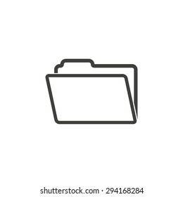 Folder  line icon  on white background. Vector illustration.