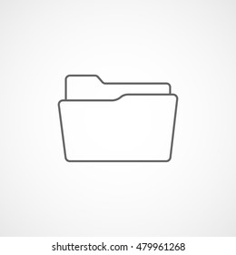 Folder Line Icon On White Background