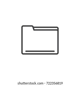 Folder line icon, outline vector sign, linear style pictogram isolated on white. Symbol, logo illustration. Editable stroke