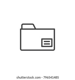 Folder line icon, outline vector sign, linear style pictogram isolated on white. Office files document symbol, logo illustration. Editable stroke