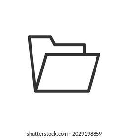 Ordnerzeilensymbol, -zeichen oder -symbol. Premium-Piktogramm im trendigen Rahmenstil. Ordner Pixel perfekte Vektorsymbol einzeln auf weißem Hintergrund. 