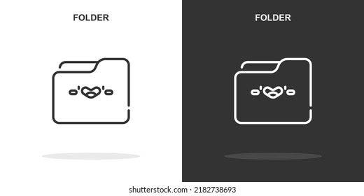 folder line icon. Simple outline style.folder linear sign. Vector illustration isolated on white background. Editable stroke EPS 10