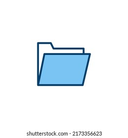 Ordnerzeilensymbol. Zeilenstil für mobiles Konzept und Webdesign. Rahmenvektorsymbol. Symbol, Logo-Abbildung. Vektorgrafik