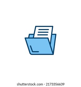 Folder line icon. line style sign for mobile concept and web design. Outline vector icon. Symbol, logo illustration. Vector graphic