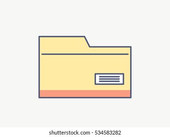 Folder Line Icon Vector Illustration