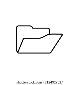 Folder line icon, vector outline logo isolated on white background