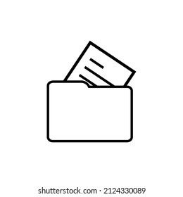 Folder line icon, vector outline logo isolated on white background