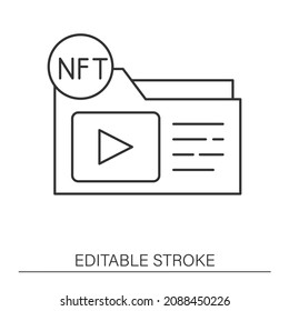  Folder line icon.Digital assets with files. Modern technology. NFT concept. Isolated vector illustration.Editable stroke
