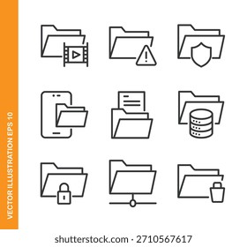 Folder line icons- Mini collection series icon