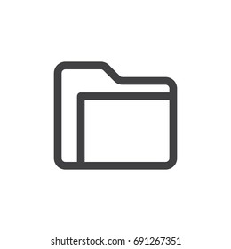 Folder line simple icon, outline vector sign, linear style pictogram isolated on white. Symbol, logo illustration. Editable stroke. Pixel perfect vector graphics
