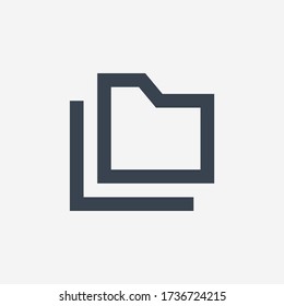 Folder line vector icon. Archive document vector symbol. Organize concept icons set for web design. Modern flat  office paper icon for app design. Portfolio binder minimal flat linear icons