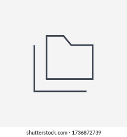Folder line vector icon. Archive document vector symbol. Organize concept icons set for web design. Modern flat  office paper icon for app design. Portfolio binder minimal flat linear icons