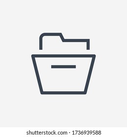 Icono de vector de línea de carpeta. Archivo del símbolo del vector del documento. Organizar iconos de concepto para el diseño web. Icono moderno de papel de oficina para el diseño de aplicaciones. Iconos lineales planos mínimos para el encuadernador de la cartera
