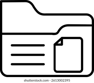 Folder Line Vector Icon Design