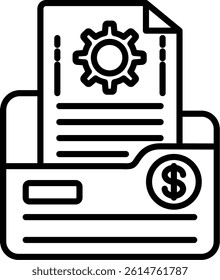 Folder Line Vector Icon Design