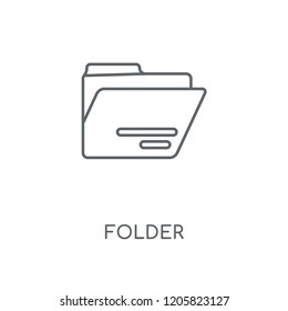 Folder linear icon. Folder concept stroke symbol design. Thin graphic elements vector illustration, outline pattern on a white background, eps 10.