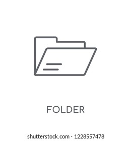 Folder linear icon. Modern outline Folder logo concept on white background from User Interface and Web Navigation collection. Suitable for use on web apps, mobile apps and print media.