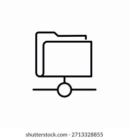 Vector de signo de icono de almacenamiento local de carpeta