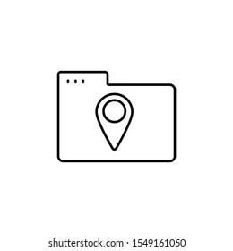 Folder location icon. Simple line, outline vector of icons for ui and ux, website or mobile application
