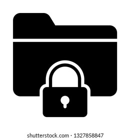 folder lock glyph icon