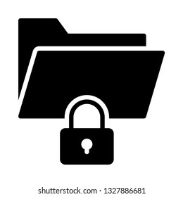 folder lock glyph icon