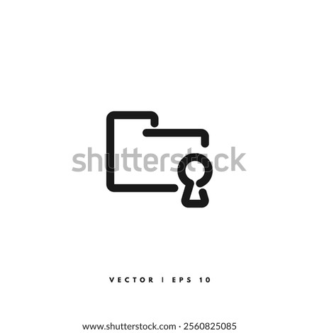 Folder Lock Icon. Editable Stroke