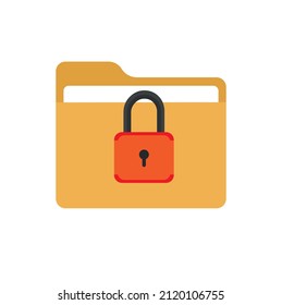 Folder lock icon. File protection. Data security and privacy concept. Safe confidential information. Modern flat design vector illustration concept for web banners, web sites. 10 EPS.