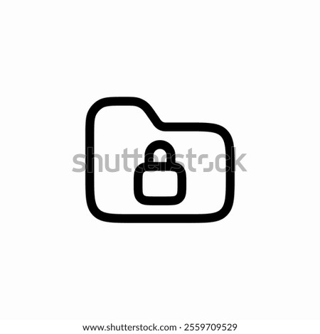 folder lock icon sign vector