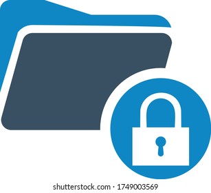 Folder lock icon (vector illustration)