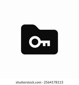 folder lock key icon sign vector