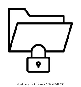 folder lock line icon