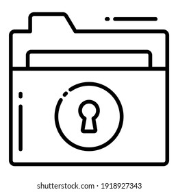 Folder Lock, Protection and security vector icons set cyber computer network business data technology