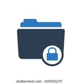 folder lock and security icon vector