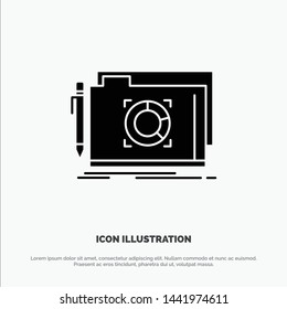 Folder, Lock, Target, File solid Glyph Icon vector