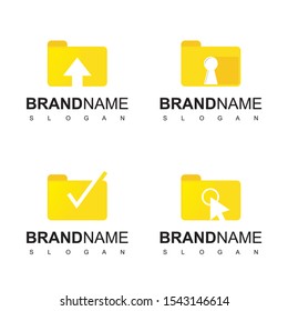 Folder Logo Set Isolated On White Background