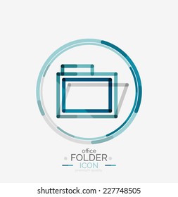Folder logo, stamp. Accounting binder. Minimal line design