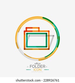 Folder logo, stamp. Accounting binder. Minimal line design