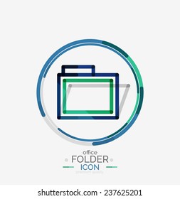 Folder logo, stamp. Accounting binder. Minimal line design