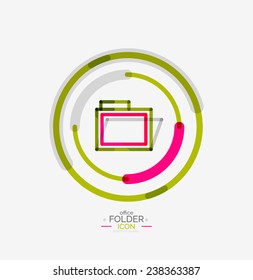 Folder logo, stamp. Accounting binder. Minimal line design