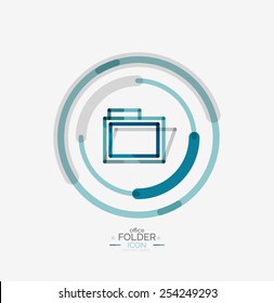 Folder logo, stamp. Accounting binder. Minimal line design