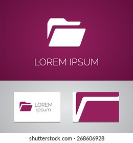 folder logo template icon design elements with business card  