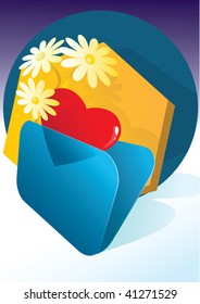 folder with love heart