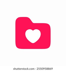 folder love heart favorite icon sign vector