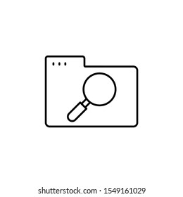 Folder magnifier icon. Simple line, outline vector of icons for ui and ux, website or mobile application