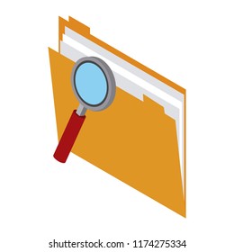 Folder with magnifying glass